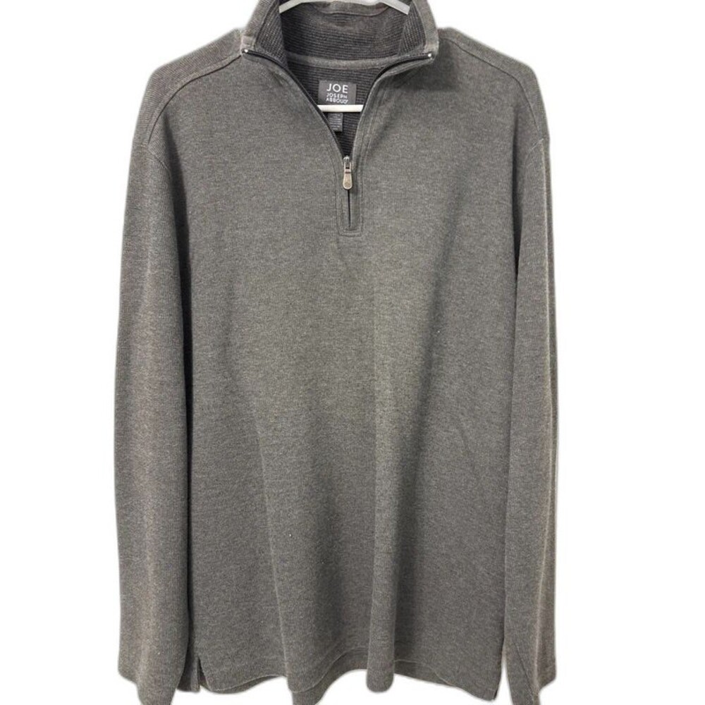 JOE Joseph Abboud Gray Quarter Zip Pullover Size L